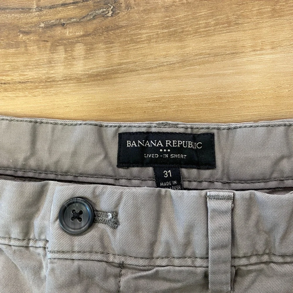 Banana Republic Lived-In Short 31 Chino Casual Cotton Gray 9